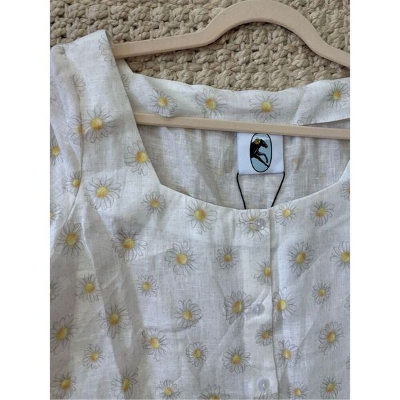 NWT Sleeper Marseille mini dress linen daisy, Large $270 - Picture 6 of 10